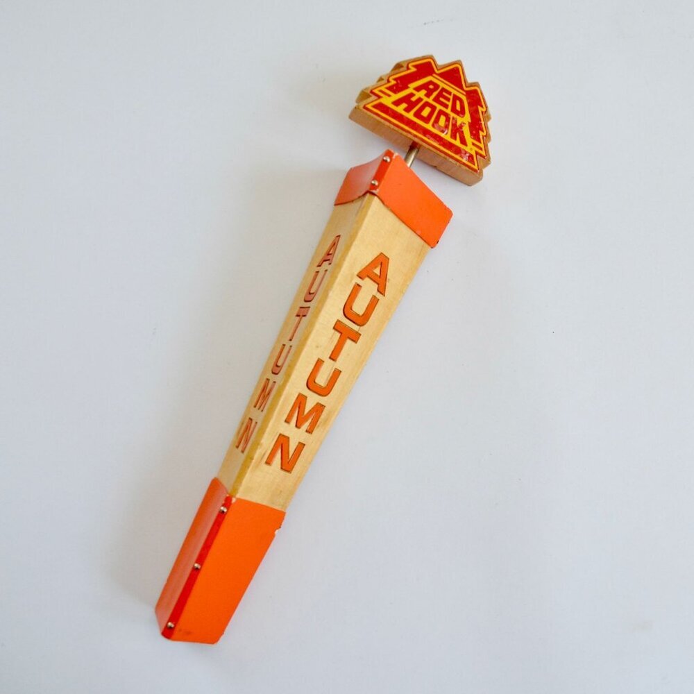 Red Hook Autumn Ale 3-Sided Tap Handle Beer 12" Wood Seattle, Washington USA